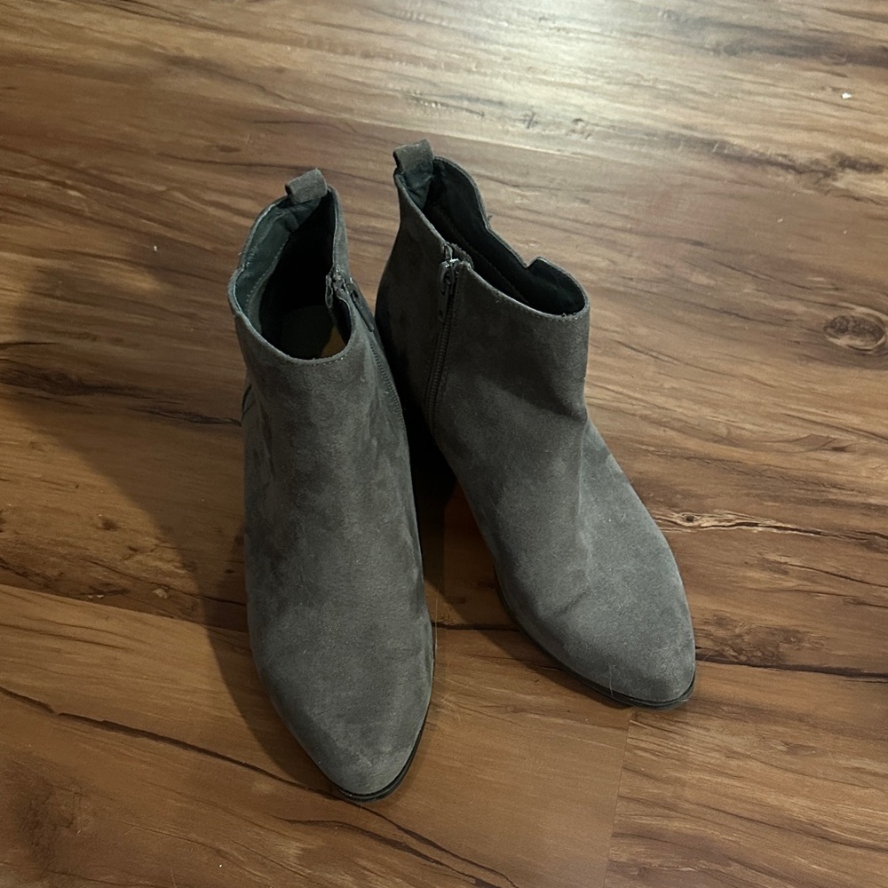 JustFab Charcoal Ankle Booties
